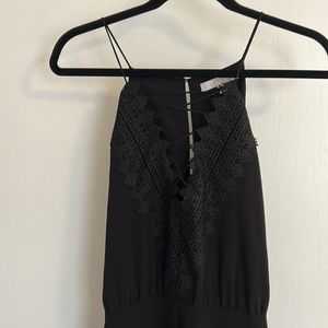 Black jumpsuit with lace detail